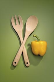 Kela Salátový příbor Calla bukové dřevo světle hnědé 2 kusy