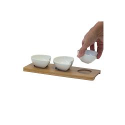 Kela Servírovací misky PHILIPA 4ks porcelán/bambus