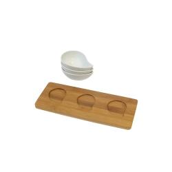 Kela Servírovací misky PHILIPA 4ks porcelán/bambus
