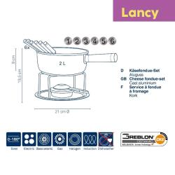 Kela Sýrové fondue LANCY keramika, šedá, 1L O22cm x v19,5cm