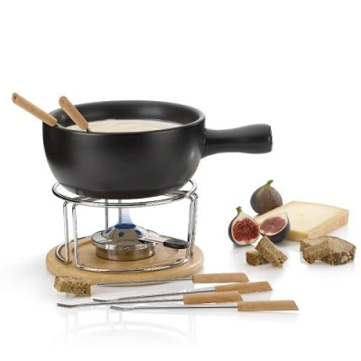 Kela KL-61306 Sýrové fondue NATURA 10-dílné keramika, nerez, chróm, buk