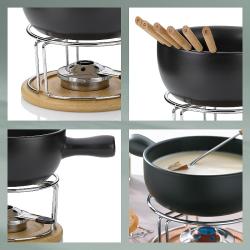 Kela KL-61306 Sýrové fondue NATURA 10-dílné keramika, nerez, chróm, buk