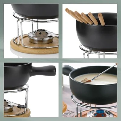 Kela KL-61306 Sýrové fondue NATURA 10-dílné keramika, nerez, chróm, buk
