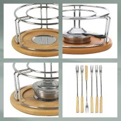 Kela KL-61306 Sýrové fondue NATURA 10-dílné keramika, nerez, chróm, buk