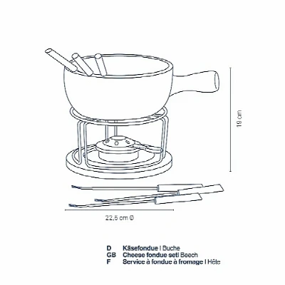 Kela KL-61306 Sýrové fondue NATURA 10-dílné keramika, nerez, chróm, buk