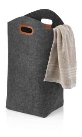 Kela Taška na prádlo Fay filc tmavě šedá 52x24 cm