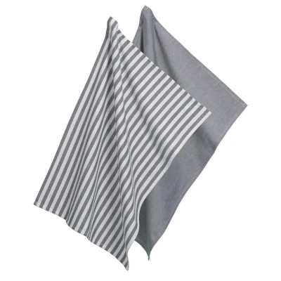 KELA Utěrka na nádobí CAJA 2 ks 55%bavlna/45%bambus šedá 70x50 cm