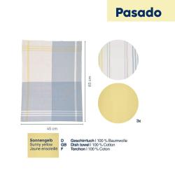 Kela Utěrka na nádobí PASADO sada 3 ks žlutá 65 x 45 cm
