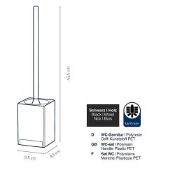 Kela WC sada Cube polyresin černá