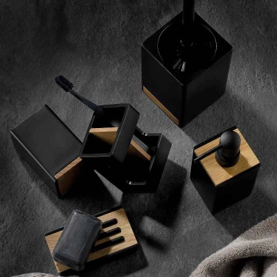 Kela WC sada Cube polyresin černá