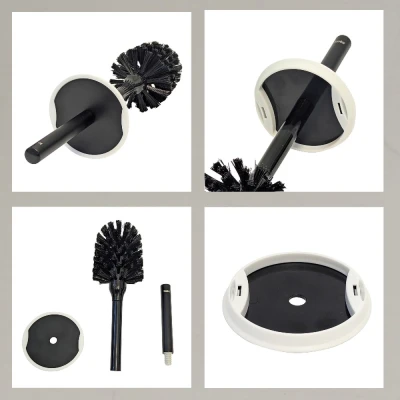 KELA WC sada Milos plast průměr 9,5 x 36,5 cm černá / bílá