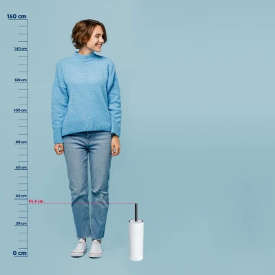 KELA WC sada Milos PP plast průměr 9,5 x 36,5 cm bílá / černá