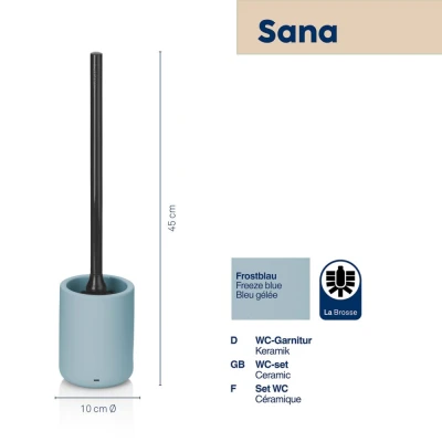 Kela WC sada Sana keramika průměr 10 x 45 cm ledově modrá