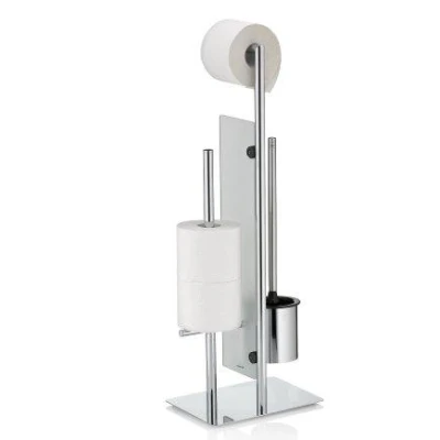 Kela WC sada Style s držákem náhradní role lesklý kov 26,0x18,0x71,0cm