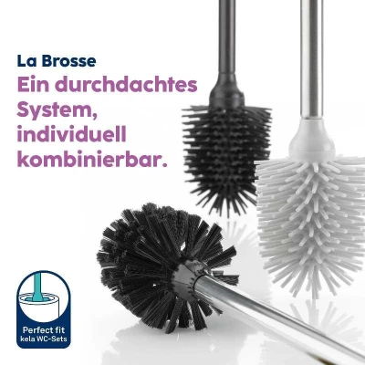 KELA WC štětka La Brosse nerezová dlouhá rukojeť bílá lesklá