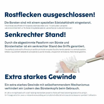 KELA WC štětka La Brosse nerezová dlouhá rukojeť bílá lesklá