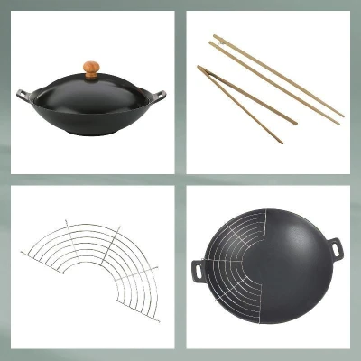 Kela KL-77943 Wok litinový 36 cm s příslušenstvím sada 5 ks