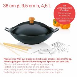 Kela KL-77943 Wok litinový 36 cm s příslušenstvím sada 5 ks
