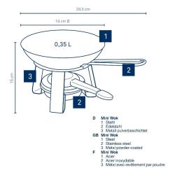 Kela Mini wok Joy ocel černý 15,0cm 18,0cm 0,35