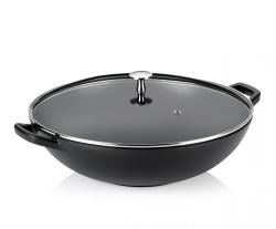 Kela Wok s poklicí litinový CALIDO 36 cm černá