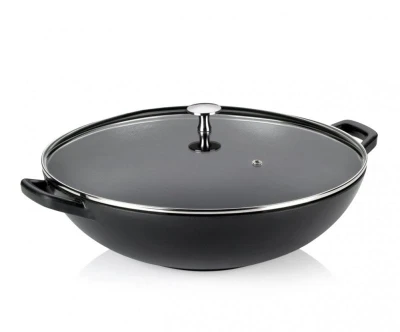Kela Wok s poklicí litinový CALIDO 36 cm černá Kela Wok s poklicí litinový CALIDO 36 cm černá