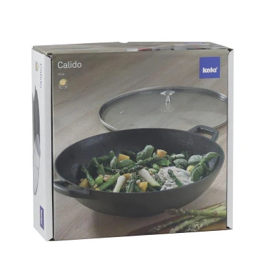 Kela Wok s poklicí litinový CALIDO 36 cm černá
