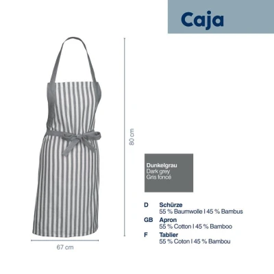 Kela Zástěra Caja 55% bavlna/45% bambus šedá 80x67 cm