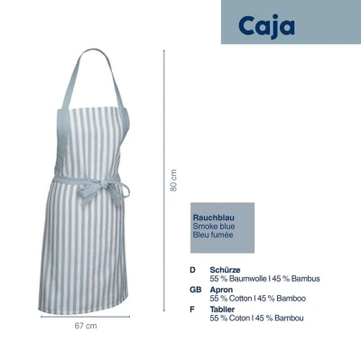 KELA Zástěra Caja 55% bavlna/45% bambus světle modrá 80x67 cm