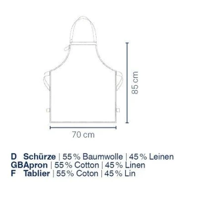 Kela Zástěra Puro 55%bavlna/45%len šedá 85,0x70,0cm