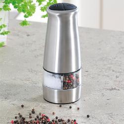 KESPER 13720 Elektrický mlýnek na pepř a sůl - kovový, 17,5 cm