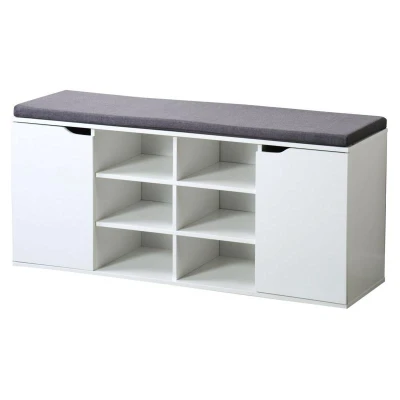 KESPER 15918 Botník s podsedákem se 2 dveřmi a 6 přihrádkami, 103 x 48 x 30,5 cm, bílý KESPER 15918 Botník s podsedákem se 2 dveřmi a 6 přihrádkami, 103 x 48 x 30,5 cm, bílý