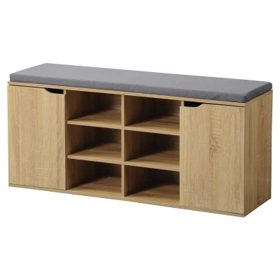 KESPER Botník s podsedákem 2 dveře 6 přihrádek 103 x 48 x 30,5 cm, dekor dub