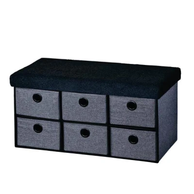 KESPER 15953 Čalouněná komoda, 6 přihrádek, 76 x 38 x 38 cm, tmavě šedá KESPER 15953 Čalouněná komoda, 6 přihrádek, 76 x 38 x 38 cm, tmavě šedá