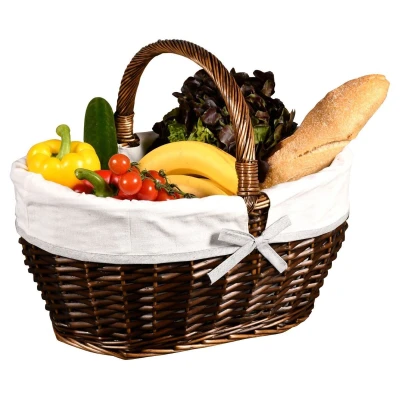 KESPER vrbový nákupní košík s textilní vložkou 45 x 34 cm