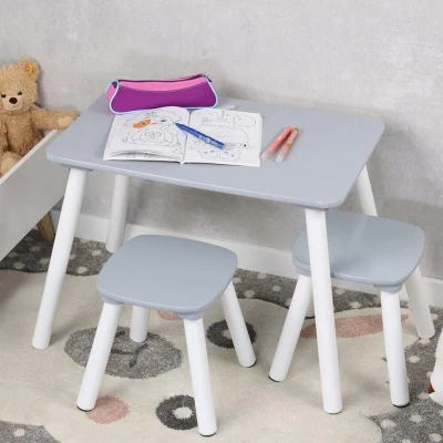 KESPER dětský stůl a dvě šedé židle