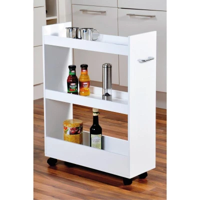 KESPER 24852 Police do výklenku na kolečkách, 78 x 22 x 60 cm, bílá