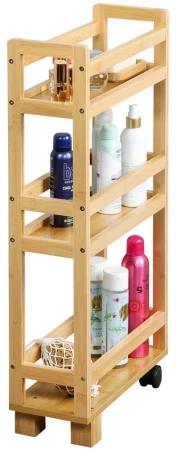 KESPER 24860 Regál s kolečky 15 x 74 x 36 cm, bambus
