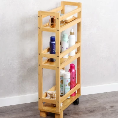 KESPER 24860 Regál s kolečky 15 x 74 x 36 cm, bambus