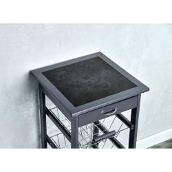 KESPER 25782 Kuchyňský vozík se skleněnou pracovní plochou, 36 x 77 x 36 cm, šedý