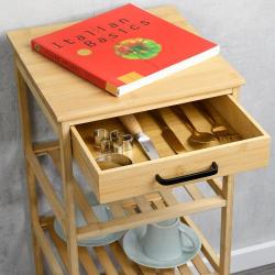 KESPER 25819 Kuchyňský vozík 33 x 73 x 33 cm, bambus