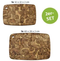 KESPER 28155 Prkénka na krájení 2 ks, akáciové dřevo
