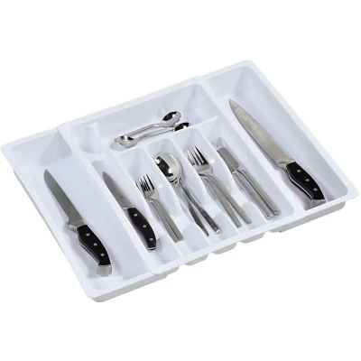KESPER 30086 Variabilní příborník, 6 nebo 8 přihrádek, plast, bílá
