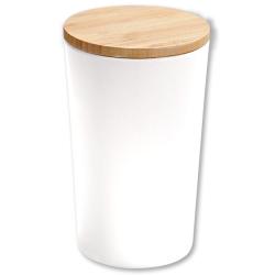 KESPER 32621 Skladovací nádoba, 1,1 l, plast/bambus, bílá