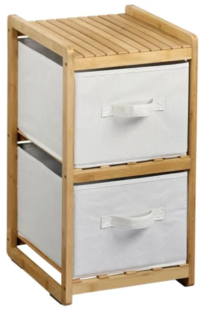 KESPER Regál s boxy bambusový 57 x 29,5 x 33,5 cm, 2 police