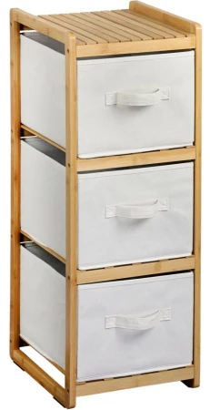 KESPER Regál s boxy, 3 police, 87 x 29,5 x 33,5 cm, bambusový