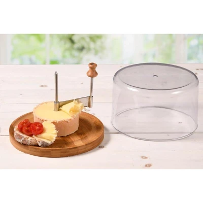 KESPER 58621 Kráječ na sýr [34]Tete de Moine[34] s víkem, Ø 22 cm, bambus