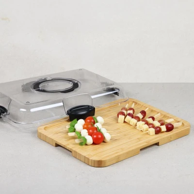 KESPER Servírovací tác s víkem 36 x 28 x 7 cm, bambus/plast