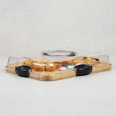 KESPER Servírovací tác s víkem 36 x 28 x 7 cm, bambus/plast