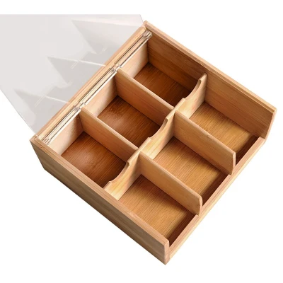 KESPER Organizér na čaje 6 přihrádek 22 x 21 x 9,5 cm bambus/plast