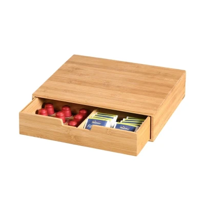 KESPER Organizér na čaje a kávové kapsle bambusový, 34 x 31 x 8 cm
